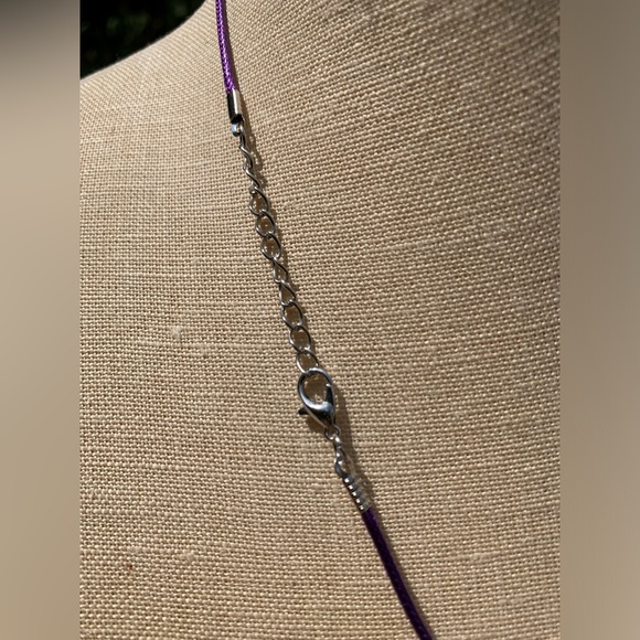 Handmade Cotton Candy Crystal Amulet Necklace & Enamel Butterfly Charm - Picture 5 of 8